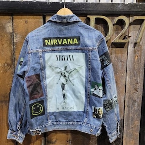 Nirvana CUSTOMISED Vintage 80's 90's Trucker Denim - Etsy