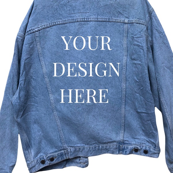 Customize with 'Your Own Design ' customised vintage 80's 90's trucker denim jeans jacket S-XXL