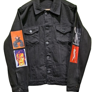 david bowie Ziggie stardust CUSTOMISED vintage 80's 90's trucker denim jeans jacket S-XXL image 3