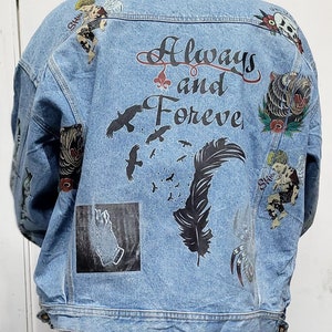 Freedom CUSTOMISED vintage 80&#39;s 90&#39;s trucker denim jeans jacket S-XXL