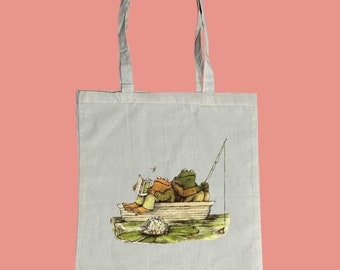 Frog & Toad Tote Bag | Printed Tote Bag | Hobbies Gift | Personalised Beach Bag | Custom Tote