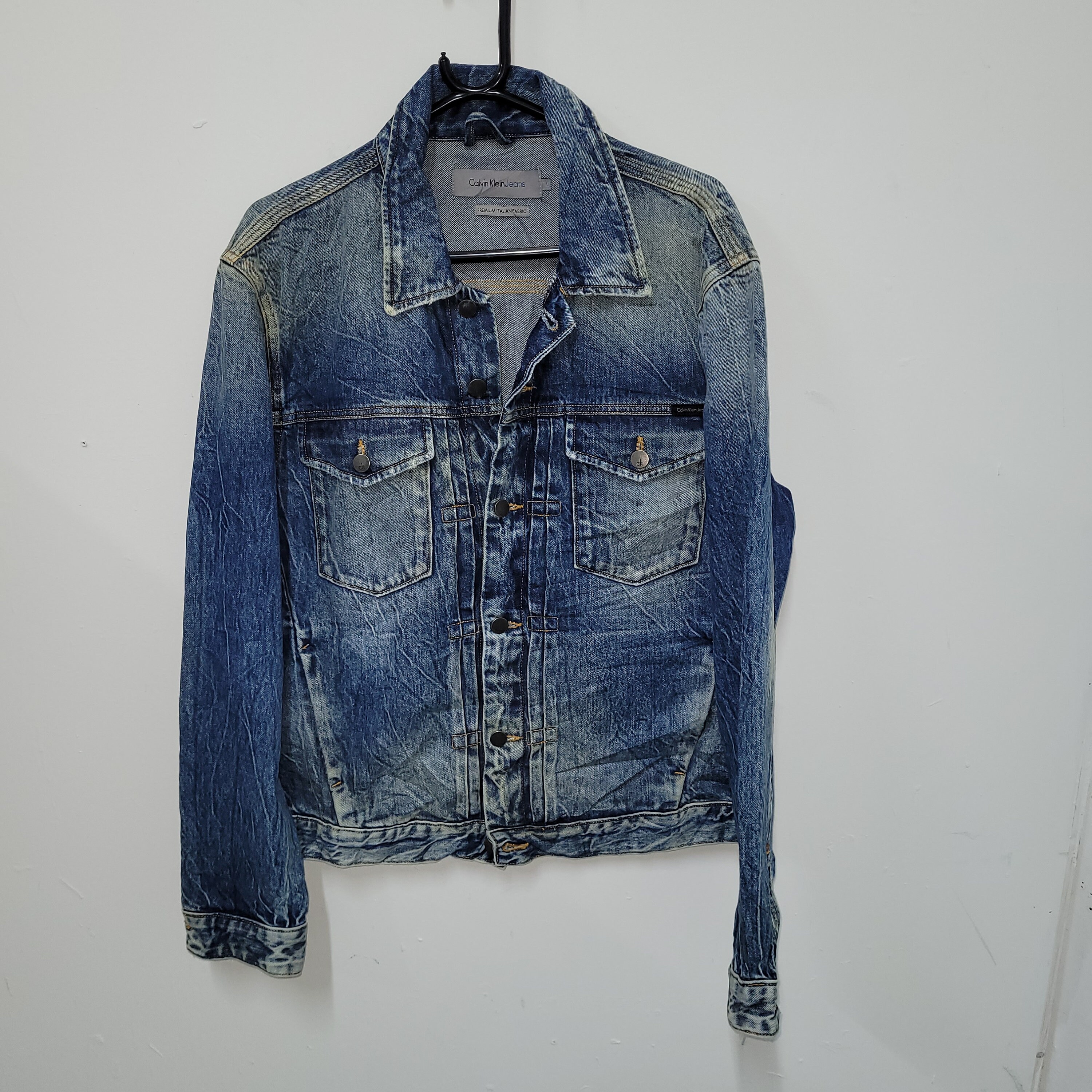 Calvin Klein vintage 80's 90's trucker denim jeans jacket Large A197