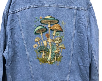Mushroom Design customised vintage 80's 90's trucker denim jeans jacket S-XXL