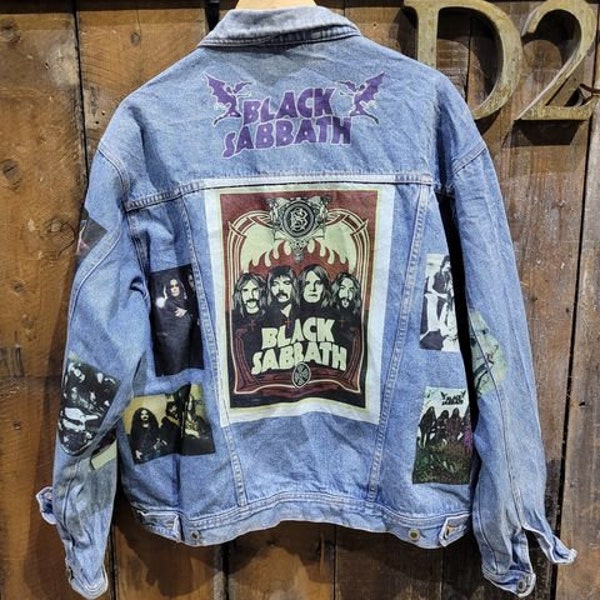 Black Sabbath CUSTOMISED vintage 80's 90's trucker denim jeans jacket S-XXL
