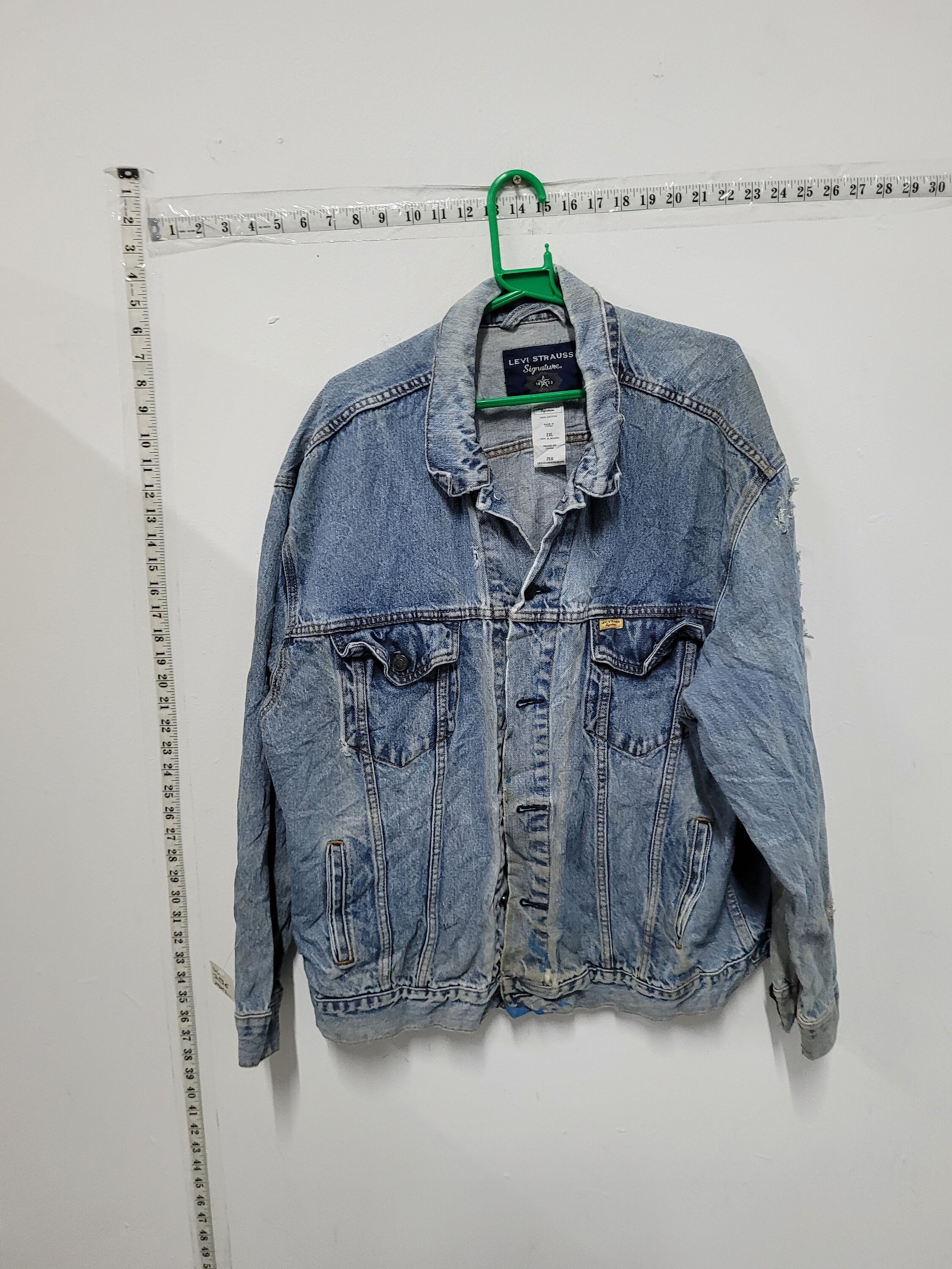 vintage 80's 90's levis trucker denim jeans jacket size XXL W196