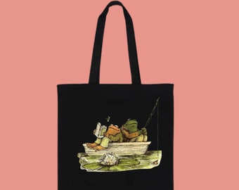 Frog & Toad Tote Bag | Printed Tote Bag | Hobbies Gift | Personalised Beach Bag | Custom Tote