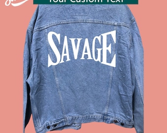 Your Custom Text customised vintage 80's 90's trucker denim jeans jacket S-XXL