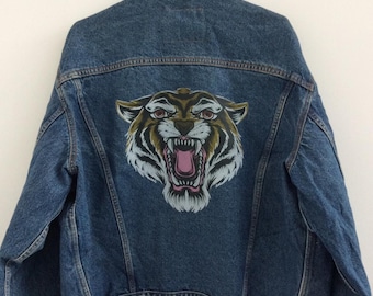 Tiger Denim Jacket - Etsy Australia