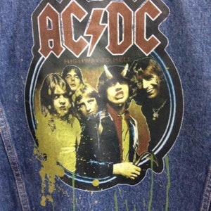 ACDC Customised Vintage 80's 90's Trucker Denim Jeans Jacket S-XXL - Etsy