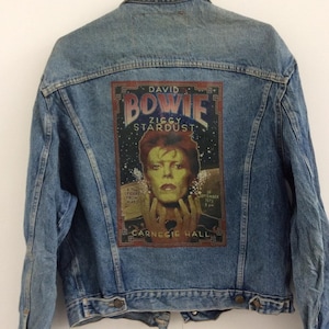 david bowie Ziggie stardust customised vintage 80's 90's trucker denim jeans jacket S-XXL