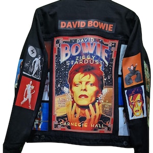 david bowie Ziggie stardust CUSTOMISED vintage 80's 90's trucker denim jeans jacket S-XXL image 2