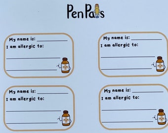 Personalised Food Allergy Stickers: Lunchbox & Epipen Alert Labels