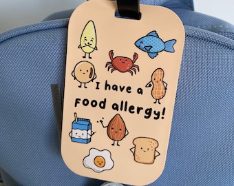 Food Allergy Alert Tag: Kids Medical Luggage/Bag Tag