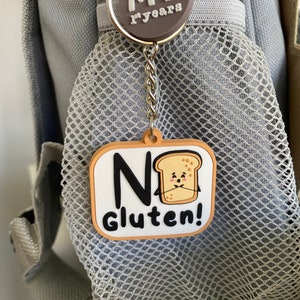 No Gluten Keyring / Coeliac Disease Alert / Allergy Alert / Medical Keyring / Gluten Free / Celiac Disease / Gluten Alert / Keychain