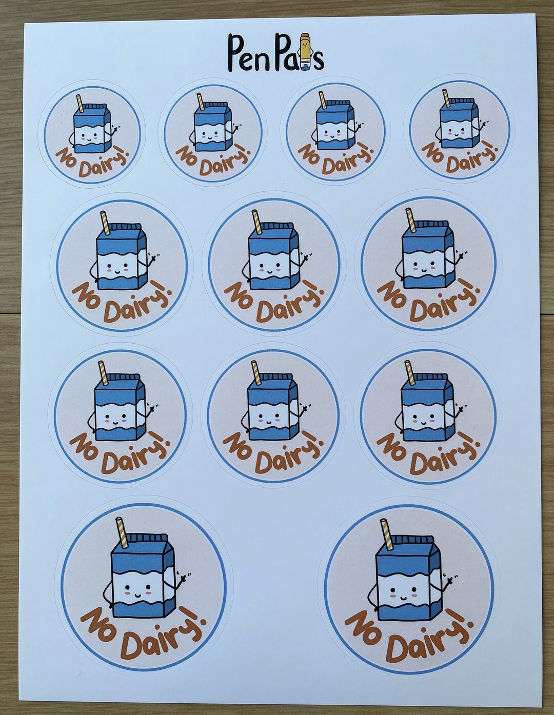 Dairy Allergy Stickers / No Dairy / Allergy Alert / Lunchbox Stickers