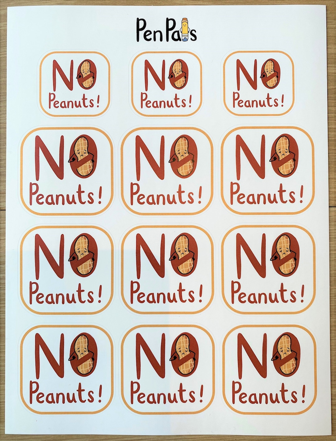 Eanut Sticker Peanut Allergy Alert Stickers: Lunchbox & Food Container Labels - Etsy