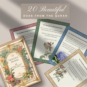 DUAS IMPRIMABLE | Traduction Beautiful Duas en anglais | Cartes Dua du Coran | Duas coraniques | Cartes islamiques Dua | Téléchargeable | Cadeau Aïd