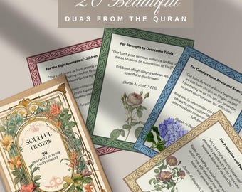 PRINTABLE DUAS | Beautiful Duas in English Translation | Quran Dua Cards | Quranic Duas | Islamic Dua Cards | Downloadable | Eid gift