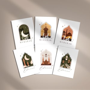 Tarjetas Eid Mubarak para imprimir / Tarjetas Eid para imprimir en casa / Tarjetas de felicitación Eid / Tarjetas de felicitación islámicas / Tarjetas digitales Eid Mubarak