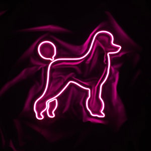 Insegna al neon barboncino / insegna del negozio di animali / insegna al neon degli animali / insegna al neon cane barboncino / asilo nido per decorazioni murali / lampada notturna per bambini / insegna al neon LED / cane