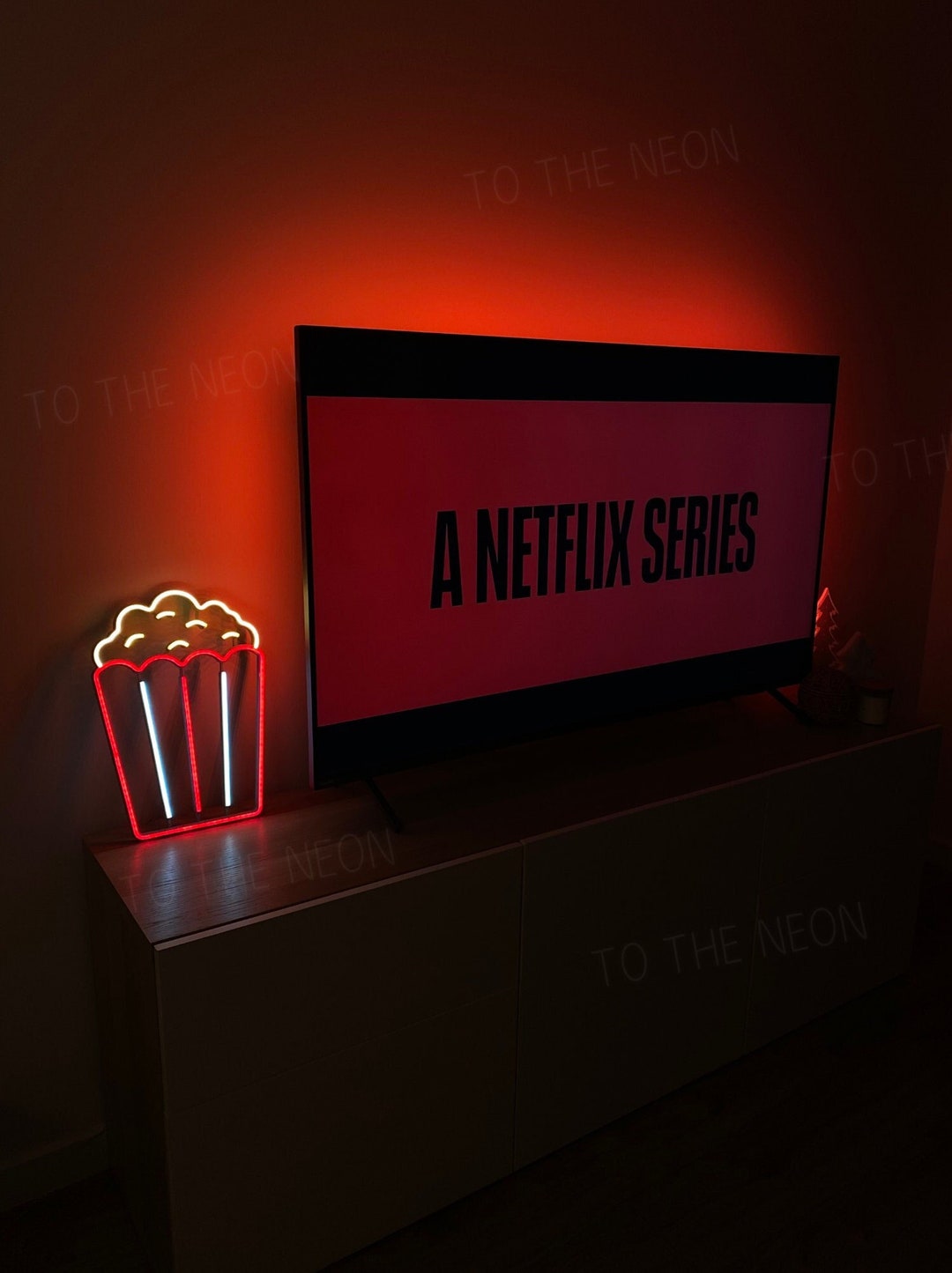 Neon LED Popcorn for Home Cinema Neon Sign Popcorn Popcorn Lamp Living