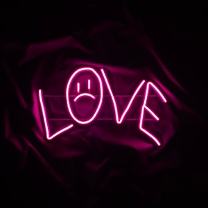 Letrero de neón de amor Lil Peep / Letrero de neón de Lil Peep / Letrero de amor triste / Letrero de amor de neón / Letrero de decoración de pared de dormitorio / Lámpara de noche de amor / Mercancía de Lil Peep