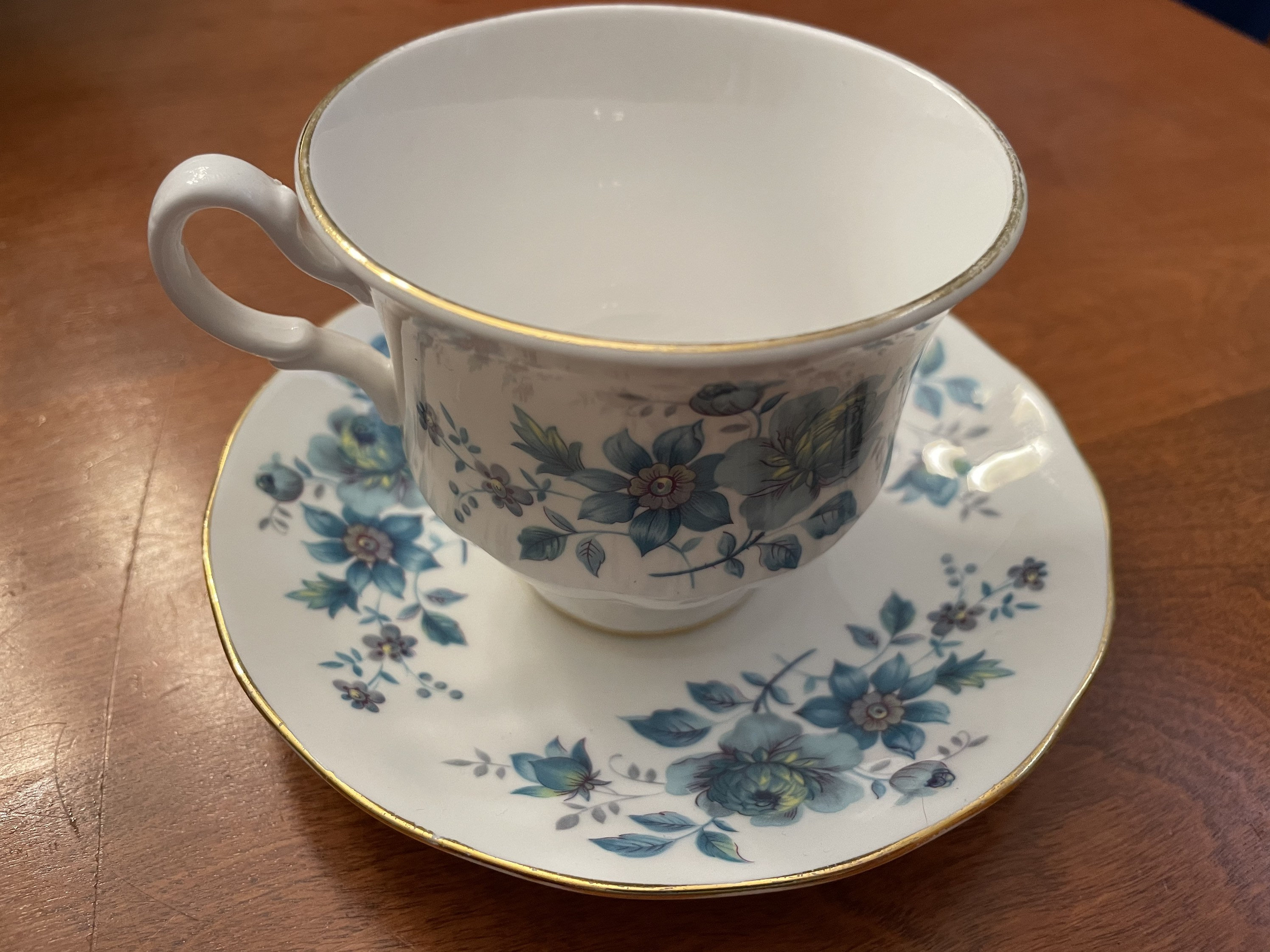 Vintage Queen Anne Bone China Gold Trim Floral Tea Cup & Etsy