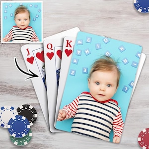 Cartas de póker personalizadas: naipes personalizados con foto, regalo único para él, noche de juegos de casino, cumpleaños, aniversario