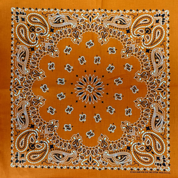 Burnt Orange Classic Bandana - 1 PACK - 22