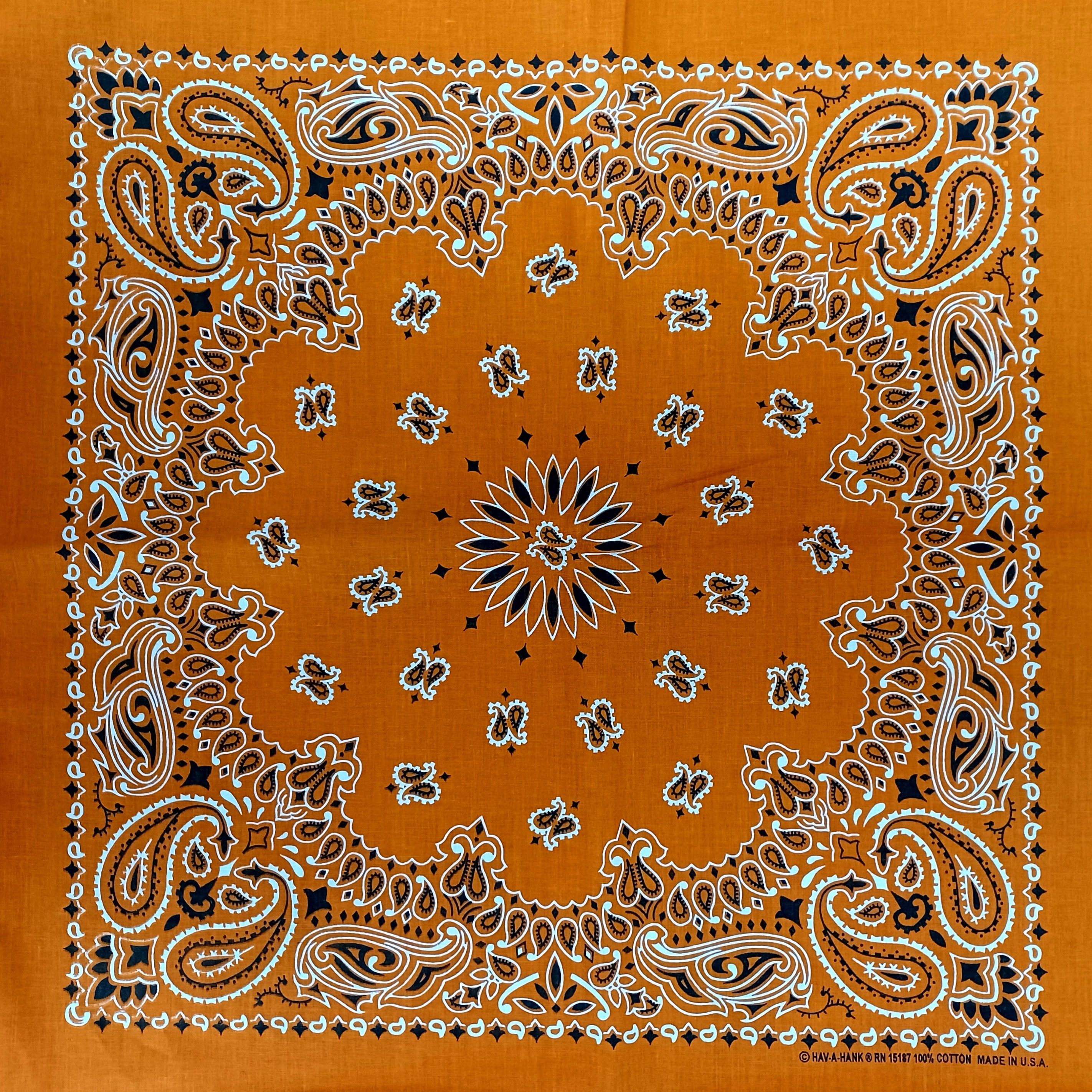 新品未使用 TIMEWORN CLOTHING BANDANA ORANGE Burnt Orange Classic Bandana - 1 PACK - 22