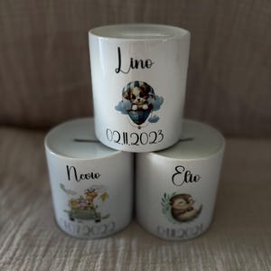 Sublimierte Spardose für Kinder | wunscherfüller | Personalisiert| Kinder | Geburt | Taufe | Geburtstag