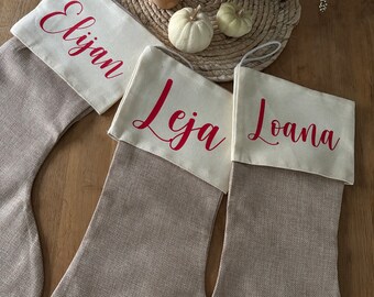 Nikolausstrumpf | Stiefel zum befüllen | Socke vom Nikolaus | Weihnachten | Nikolaus | personalisiert | Buchstabe & Name | Jutestoff | Kind