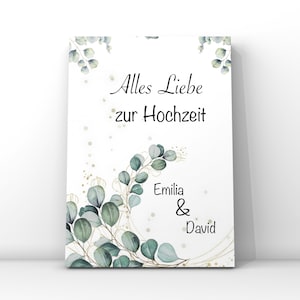 Hochzeitskarte personalisiert// Hochzeitskarte Eukalyptus personalisiert