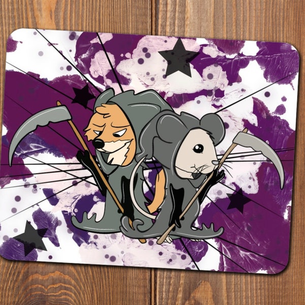 Mauspad Gothik// Mousepad Sensenmann// Mousepad schwarzer Humor