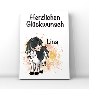 Geburtstagskarte Pferd personalisiert// Postkarte Pony personalisiert