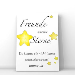 Grußkarte / Postkarte Freunde// Karte mit Spruch // Freunde sind wie Sterne