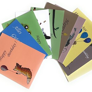Geburtstagskarten Set// Geburtstagskarten Kinder Set // Geburtstagskarten Tiere