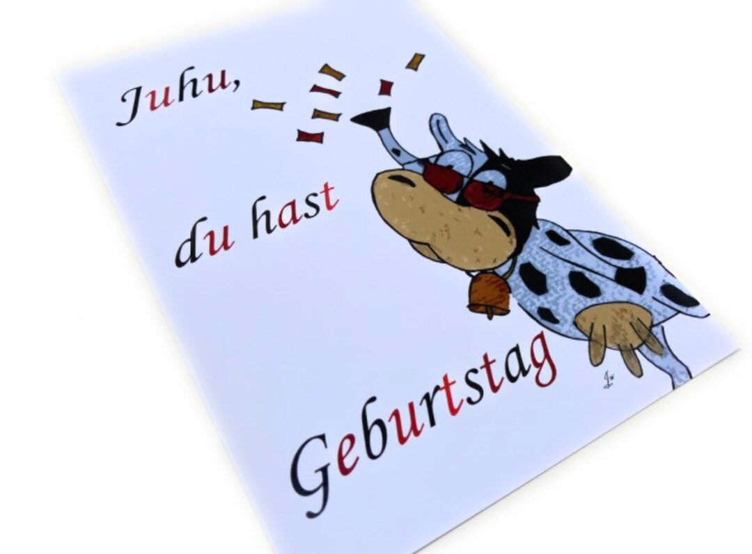 Geburtstagskarte Kuh // Geburtstagskarte Spruch Etsy.de