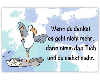 Brillenputztuch Möwe// Brillenputztuch lustig// Brillenputztuch mit Spruch