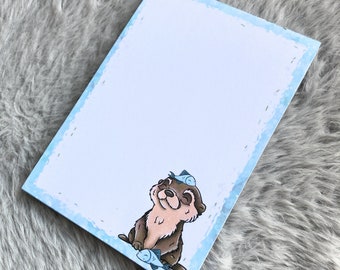 Notizblock A6 Otter// Notizblock 50 Blatt Otter// Otter Geschenk