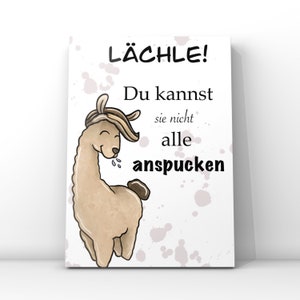 Postkarte Motivation// Postkarte mit Spruch// Postkarte Lama// Gute Besserung Karte