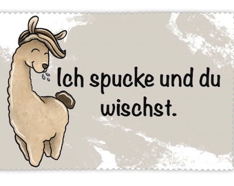 Brillenputztuch Lama// Glasreinigungstuch mit Spruch // Display Tuch lustig