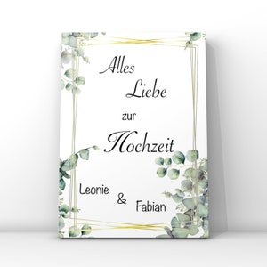 Hochzeitskarte personalisiert// Hochzeitskarte Eukalyptus