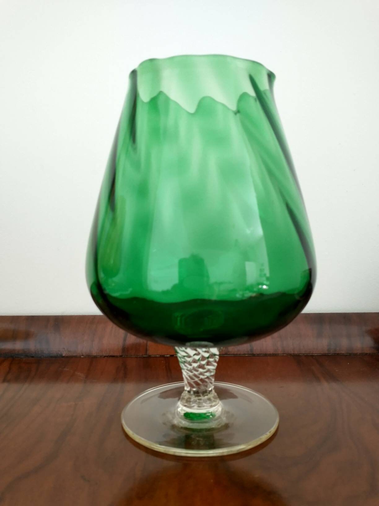 Vintage Green Brandy Snifter Glass Etsy UK