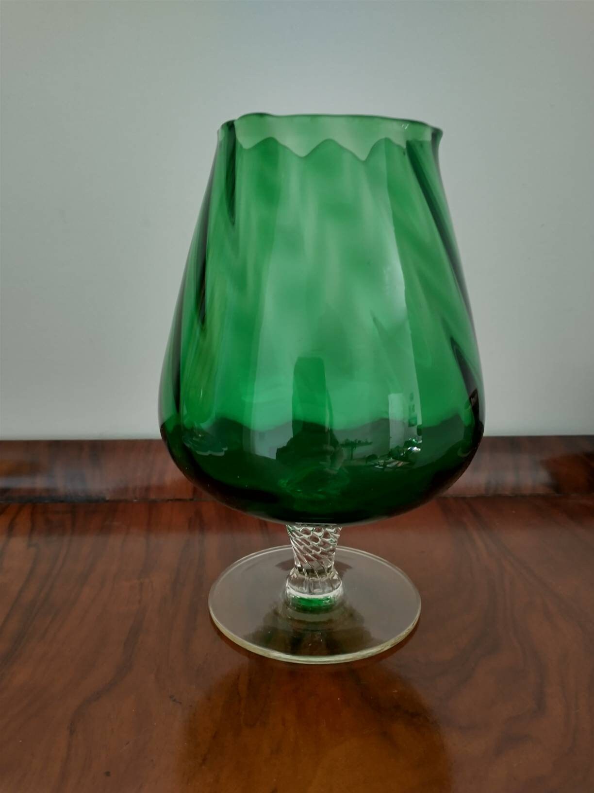 Vintage Green Brandy Snifter Glass Etsy UK