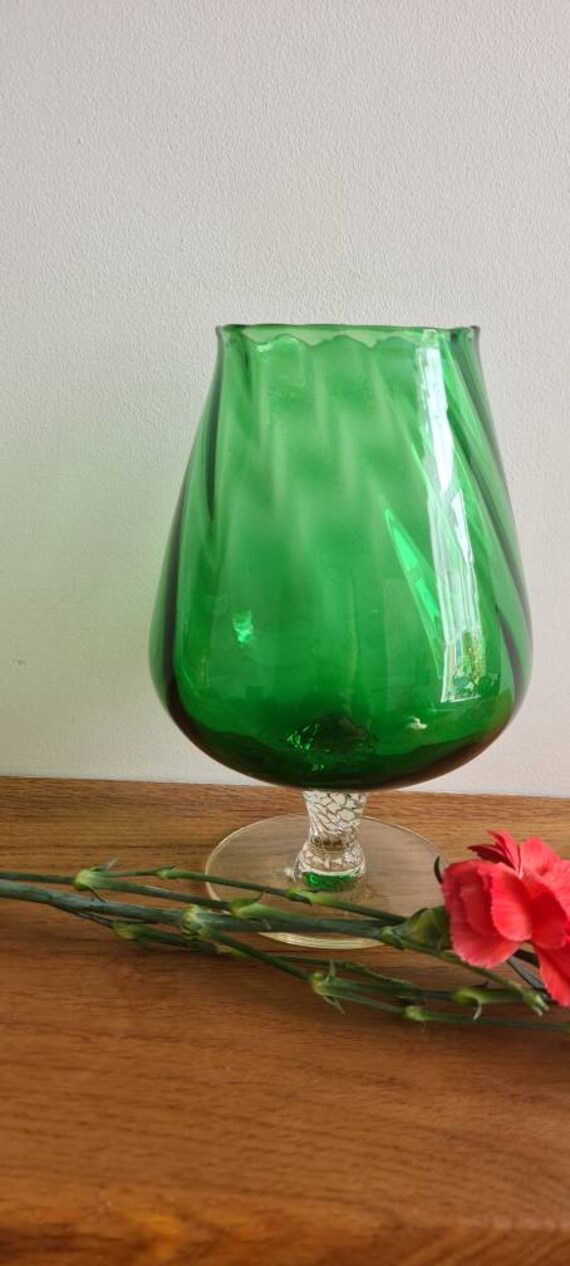 Vintage Green Brandy Snifter Glass Etsy UK