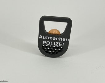 Flaschenöffner Aufmachen Polizei magnetisch Mini