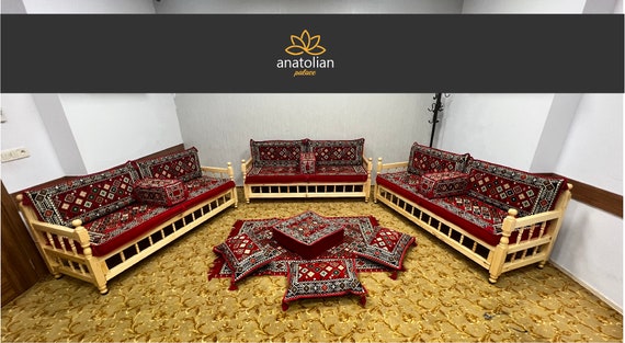U Shaped Set Red Chilie Sectional Sofas Arabic -