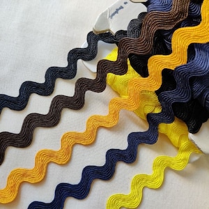 18mm Premium rickrack, zigzag trim, 100% viscose, 5 autumn colours