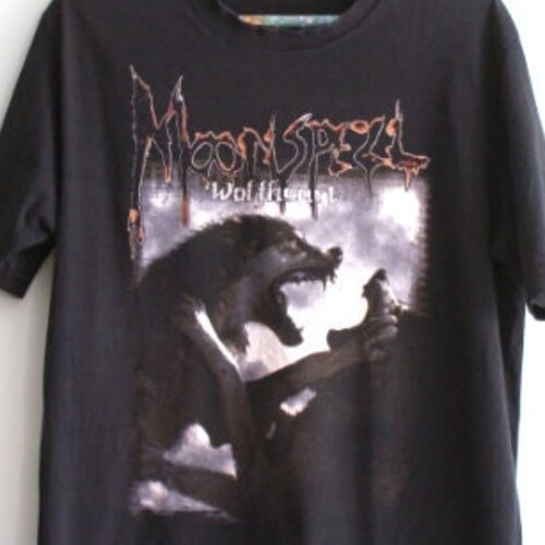 Vintage Moonspell T-shirt, Moonspell Wolfheart T-shirt, Moonspell double sided t-shirt, Rare Moonspell tee found in Poland, shops Band T-shirt